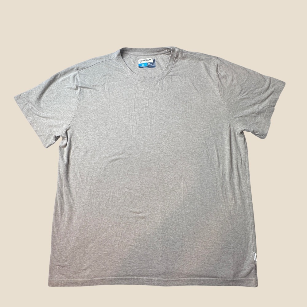 Magellan Outdoors T-Shirt Mens 2XL Summerville Gray Moisture Wicking Fish Gear